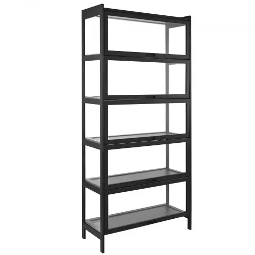 VEVOR Sammlervitrine Vitrinenschrank 5-stöckig, 172 cm hoch, Standvitrine mit natürlicher Holzrahmen (9,07 kg Tragkraft pro Schicht), Standregal Bücherregal für Büro Spielzimmer Wohnzimmer – Bild 10
