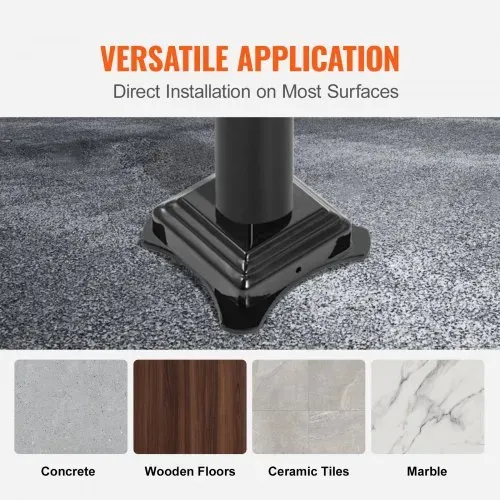 VEVOR Treppengeländer Stahl 102x71,3 cm Handlauf für 1 bis 3 Stufen Treppen Geländer 150 kg Traglast Eingangsgeländer formschön Handlauf Außen Rohrdicke 2 mm Schwarz Ideal für Outdoor-Garten Hinterhof – Bild 4