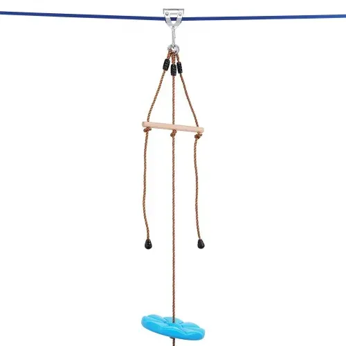 VEVOR Zipline für Kinder & Erwachsene, 16,7 m Zipline-Sets bis zu 150 kg, Seilrutschen für den Außenbereich im Hinterhof, Spielplatzunterhaltung mit Zipline, Nylon-Sicherheitsgurt & Zubehörsatz – Bild 10