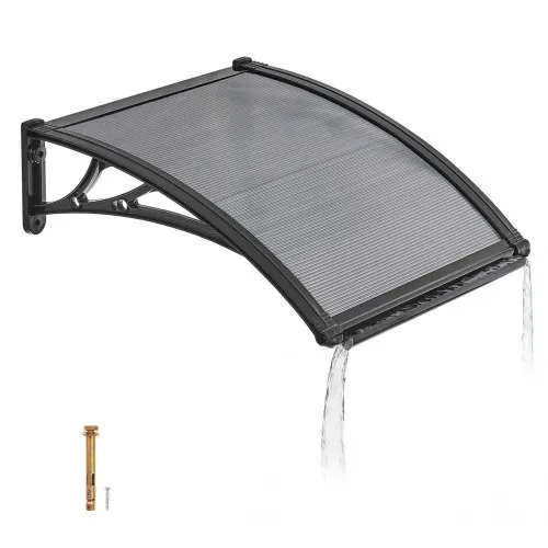 VEVOR Vordach für Haustür, 61×60 cm, Pultbogenvordach, Überdachung mit Entwässerung & ABS-Halterung, Regen-, Schnee- & Sonnenschutz, Polycarbonat-Türdach für Veranda & Terrasse, Rauchgrau VEVOR Vordach für Haustür, 61×60 cm, Pultbogenvordach, Überdachung mit Entwässerung & ABS-Halterung, Regen-, Schnee- & Sonnenschutz, Polycarbonat-Türdach für Veranda & Terrasse, Rauchgrau