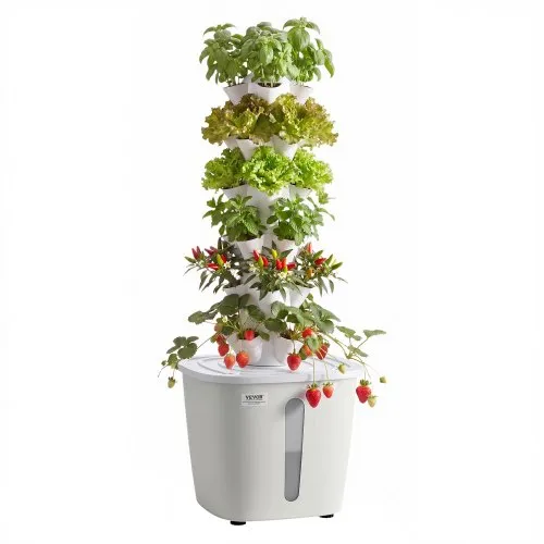 VEVOR Hydroponik-Turm, 30 Pods, Hydrotower 6 Ebenen, Hydroponik-Anbausystem-Set mit App-Steuerung, 20-L-Wassertank & Pumpe, Hydroponic Tower, Hydrokultur für Kräuter, Obst & Gemüse VEVOR Hydroponik-Turm, 30 Pods, Hydrotower 6 Ebenen, Hydroponik-Anbausystem-Set mit App-Steuerung, 20-L-Wassertank & Pumpe, Hydroponic Tower, Hydrokultur für Kräuter, Obst & Gemüse