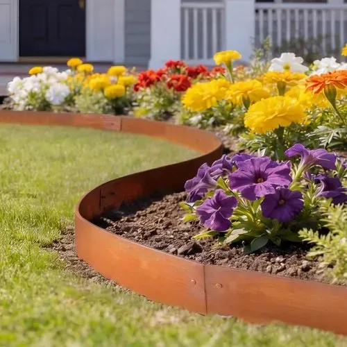 VEVOR Rasenkante, 6er-Pack, 1016x152 mm, Cortenstahl Beeteinfassung mit 8 Verbindungsplatten, Biegsame Beetbegrenzung, Rasenbleche, Mähkante Metall Gartenpalisade für Blumenbeete, Gartenwege – Bild 7