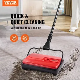 VEVOR Teppichkehrer Teppichbodenkehrmaschine manuell, Bodenkehrer mit 300 ml Staubbehälterkapazität, 17 cm Reinigungsbreite Kehrmaschine für Heimbüro-Teppiche Tierhaarstaub Teppichreinigung, Rot VEVOR Teppichkehrer Teppichbodenkehrmaschine manuell, Bodenkehrer mit 300 ml Staubbehälterkapazität, 17 cm Reinigungsbreite Kehrmaschine für Heimbüro-Teppiche Tierhaarstaub Teppichreinigung, Rot