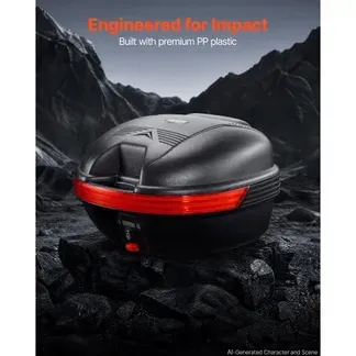VEVOR Motorrad-Topcase 30 L aus PP Universeller, Abschließbarer Motorradkoffer Schwarz, Ergonomische Rückenlehne für Mehr Komfort, mit Roter Reflektor Schloss 2 Schlüssel, IPX4-Spritzwasserschutz VEVOR Motorrad-Topcase 30 L aus PP Universeller, Abschließbarer Motorradkoffer Schwarz, Ergonomische Rückenlehne für Mehr Komfort, mit Roter Reflektor Schloss 2 Schlüssel, IPX4-Spritzwasserschutz