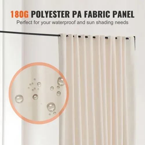 VEVOR Raumteiler Trennwand Paravent Stellwand Einzelpanel, Tragbarer Sichtschutz für Büro Schlafzimmer Esszimmer Arbeitszimmer Balkon, Raumtrenner Rollbar (308,5 x 45 x 245,5 cm), Beige – Bild 4