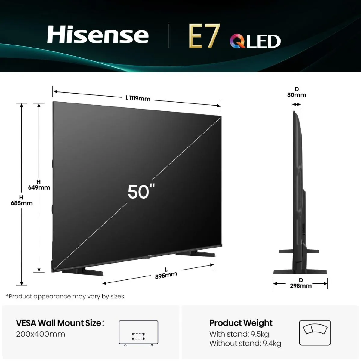 Hisense QLED Smart TV 50E77Q ČR – Bild 2