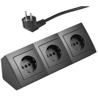 Steckdosenblock McPower “Flair“ 250V~/16A, anthrazit, 3-fach, 2m Kabel+ Stecker Steckdosenblock McPower “Flair“ 250V~/16A, anthrazit, 3-fach, 2m Kabel+ Stecker