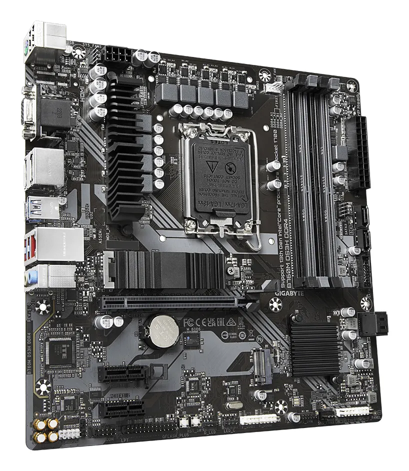 GIGABYTE B760M DS3H DDR4 Motherboard - Unterstützt Intel Core 14. Generation CPUs, 6+2+1 Phasen Digital VRM, bis zu 5333MHz DDR4 (OC), 2xPCIe 4.0 M.2, 2.5GbE LAN, USB 3.2 Gen2 – Bild 4