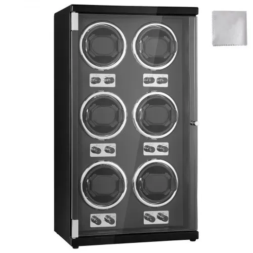 VEVOR Uhrenbeweger, Automatik-Uhrenbeweger, Watch Winder, Uhrenbeweger für Automatikuhren, Automatischer Uhrenbeweger mit Platz für 6 Uhren, LED Beleuchtung, 150–207 mm Einstellbare Riemenlänge – Bild 8