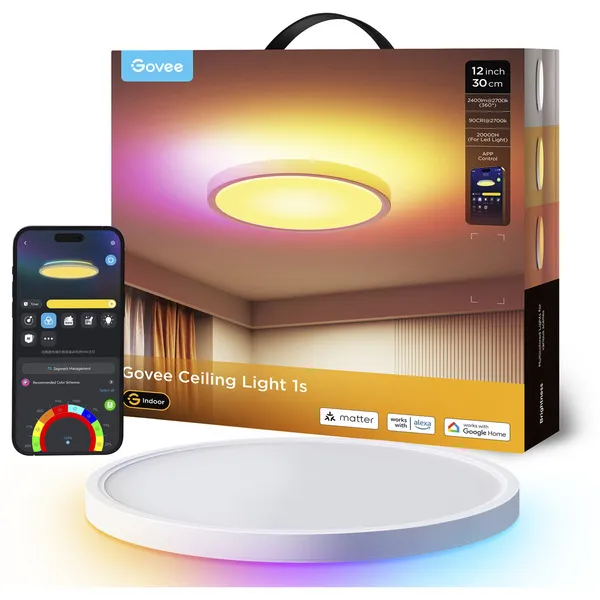 Govee 30cm RGBWW + RGBIC Smart Intelligente Deckenbeleuchtung Wi-Fi/Bluetooth 28 W – Bild 3