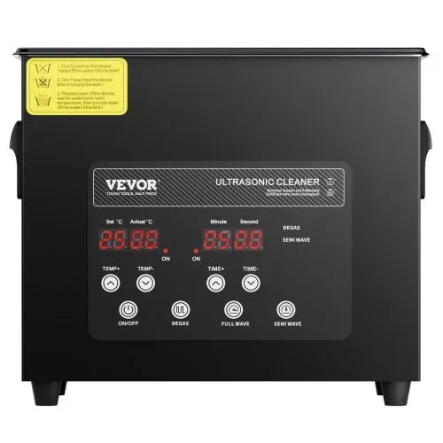 VEVOR 3 L Ultraschallreiniger 120 W digitales Ultraschallreinigungsgerät mit Schonmodus & verbesserter Entgasung, 40 kHz industrieller Schmuckreiniger mit Heizung & Timer, für Brillen Uhren Schwarz – Bild 10