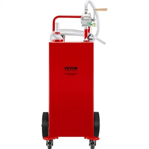 VEVOR Fuel Caddy Kraftstoffspeichertank 132 L 4 Räder mit manueller Pumpe, Rot – Bild 9
