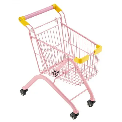 VEVOR Einkaufswagen für Kinder, Einkaufswagen Supermarkt Spielzeug mit Stahlrahmen 4 Rädern & Dichtem Netzkorb, Faltbares Kaufladenzubehör mit 30kg Belastbarkeit, Kaufmannsladen Spiele für Kinder ab 3 – Bild 10