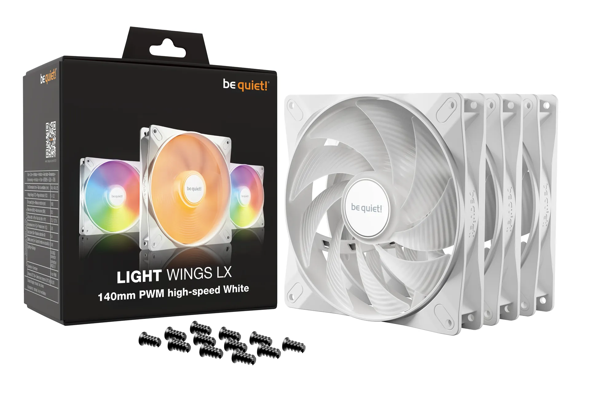 be quiet! LIGHT WINGS LX 140mm PWM High Speed 3-Pack White Computergehäuse Ventilator 14 cm Weiß 3 Stück(e) – Bild 5