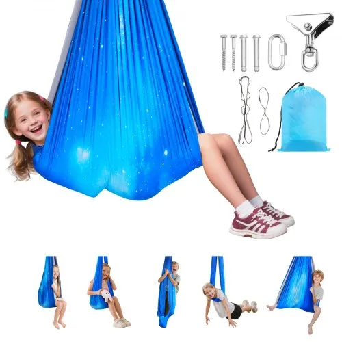 VEVOR Aerial Yoga Hängematte Set aus doppellagigem Stoff, Aerial Yoga Swing Air Fliegen, Yoga-Schaukel mit 360°-Drehaufhängung & O-Sling & 136,07 kg Max. Tragfähigkeit, Hängeschaukeln Blau VEVOR Aerial Yoga Hängematte Set aus doppellagigem Stoff, Aerial Yoga Swing Air Fliegen, Yoga-Schaukel mit 360°-Drehaufhängung & O-Sling & 136,07 kg Max. Tragfähigkeit, Hängeschaukeln Blau