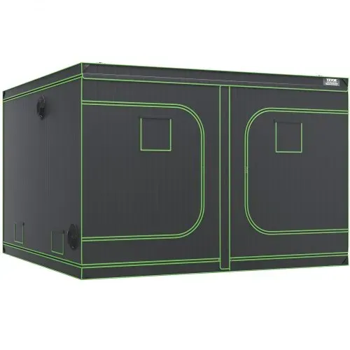 VEVOR Growbox 305 x 305 x 203 cm Gewächshaus aus 19 mm Stahl-Rahmen und 600D Oxford-Gewebe Growtent 60 kg Tragfähigkeit Growschrank Geeignet für 400 W Wachstumslicht Indoor Zuchtzelt – Bild 8