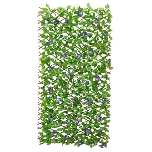 VEVOR Künstliche Hecke 64,9x310 cm 2-tlg. Set, Pflanzenwand, Ausziehbarer Sichtschutz, Sichtschutzzaun, Heckenzaun, Kunstpflanzen Balkonverkleidung für Hochzeiten, Außengärten, Hinterhöfe – Bild 10