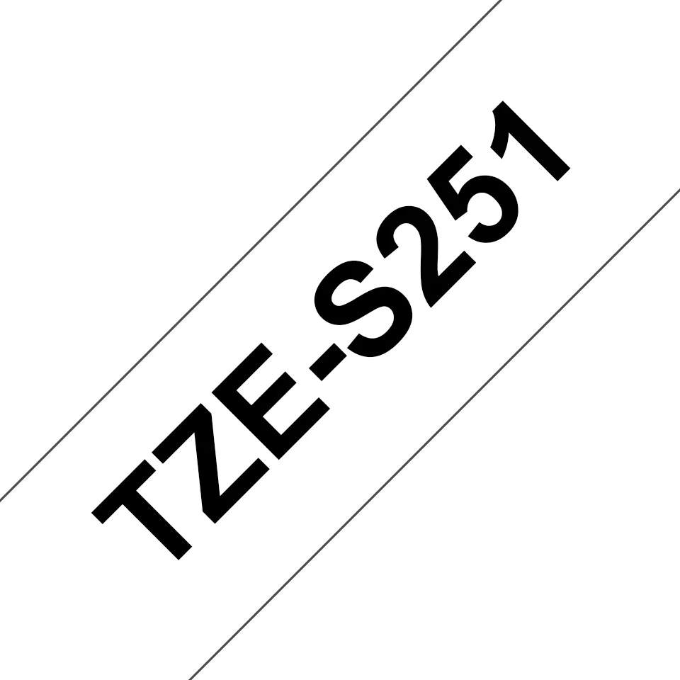 Brother TZE-S251 Etiketten erstellendes Band Schwarz auf weiss TZ Brother TZE-S251 Etiketten erstellendes Band Schwarz auf weiss TZ