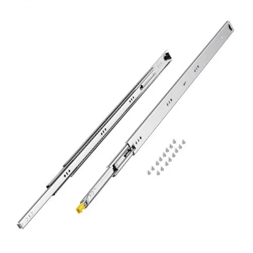 VEVOR Schubladenführung mit Vollauszug, 1 Paar, Schubladenschiene, abschließbare Teleskopschienen, 950 mm, Tragkraft 113,4 kg, seitlich montierte Gleitschiene mit Kugellager und Verriegelung – Bild 8