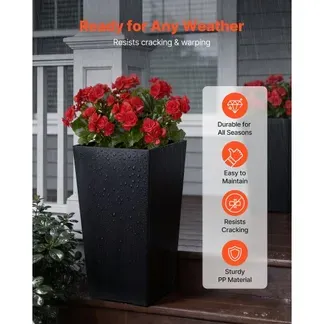 VEVOR Pflanztopf 300x300x550 mm 2er-Set, Blumentopf, Blumenkübel, PP-Pflanzgefäß, Planzkübel, Pflanzkasten mit Innentopf, Geeignet für Zimmer- & Gartenpflanzen, Schwarz VEVOR Pflanztopf 300x300x550 mm 2er-Set, Blumentopf, Blumenkübel, PP-Pflanzgefäß, Planzkübel, Pflanzkasten mit Innentopf, Geeignet für Zimmer- & Gartenpflanzen, Schwarz