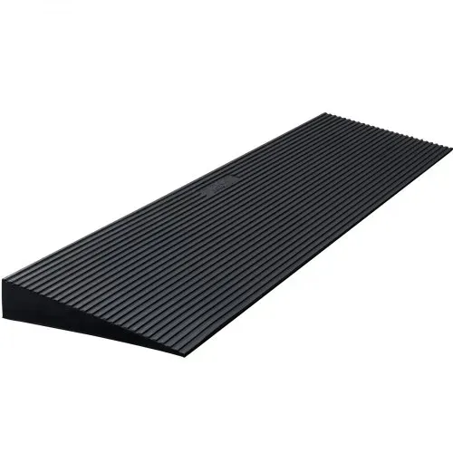 VEVOR Schwellenrampe Vollgummi Türschwellenrampe Max. Tragfähigkeit bis zu 15Tonnen Bordsteinrampe 90x20x4cm Rollstuhlrampe mit doppelseitigem Klebeband Auffahrrampe Gummirampe Selbst zum Schneiden – Bild 9