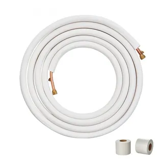 VEVOR 25FT Mini-Split-Leitungsset, Kupferrohre mit 1/4 Zoll und 3/8 Zoll Außendurchmesser und dreischichtiger Isolierung, für Mini-Split-Klimaanlagen, Kältemittel- oder Wärmepumpengeräte und HVAC mit VEVOR 25FT Mini-Split-Leitungsset, Kupferrohre mit 1/4 Zoll und 3/8 Zoll Außendurchmesser und dreischichtiger Isolierung, für Mini-Split-Klimaanlagen, Kältemittel- oder Wärmepumpengeräte und HVAC mit