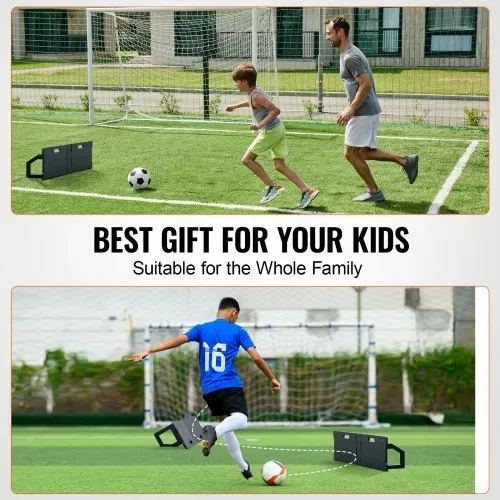 VEVOR Fußball Rebound Board faltbar, tragbares Prellwand 115 x 330 cm, HDPE Rebounder Ausrüstung mit 2 Rückprallwinkeln, Trainingsbrett Rebounder Kicker für Fußballtraining – Bild 5