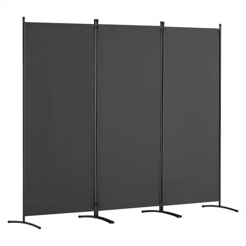 VEVOR Raumteiler Trennwand 3-teiliger Paravent Stellwand, faltbarer Sichtschutz für Büro Schlafzimmer Esszimmer Arbeitszimmer Balkon, Raumtrenner freistehend (228 x 52 x 184 cm), Grau – Bild 8