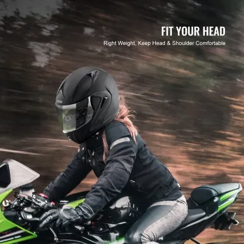 VEVOR Motorradhelm ohne Maske, ABS Helme mit hoher Dichte & Wechselglas Größe M DOT-geprüfter bequemer Motocross-Helm, für Jugendliche & Erwachsene – Bild 4