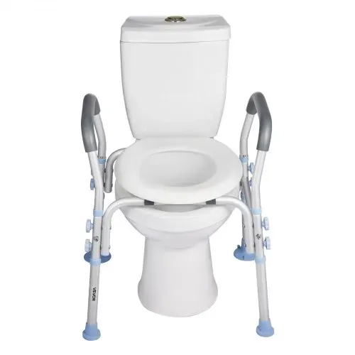 VEVOR Toilettensitzerhöhung Toilettenerhöhung mit Armlehnen & 136 kg Tragkraft & 4 Beinen, höhenverstellbarer erhöhter Toilettensitz mit Spritzschutz für ältere Menschen Senioren Schwangere – Bild 8