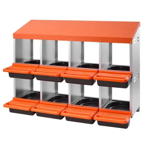 VEVOR 2-stöckiges Legenest 1060x525x800mm, 8 Fächer, Hühnernest aus Metall mit schützenden Auffangdeckeln, Geflügelnester, Abrollnest, ideal für Hennen, Enten, Hühner & anderes Geflügel – Bild 8