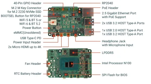 Radxa X4 - Intel N100 Single Board Computer 4GB noEMMC RS866-D4H1 – Bild 4