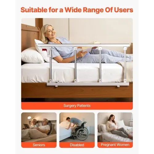 VEVOR Faltbares Bettgitter für Senioren, 97 cm Bettschutzgitter mit Befestigungsgurt, Rausfallschutz, Kantenschutz, Seniorenbettgitter, passend für King-Size-, Queen-Size-, Full-Size- & Twin-Betten – Bild 5
