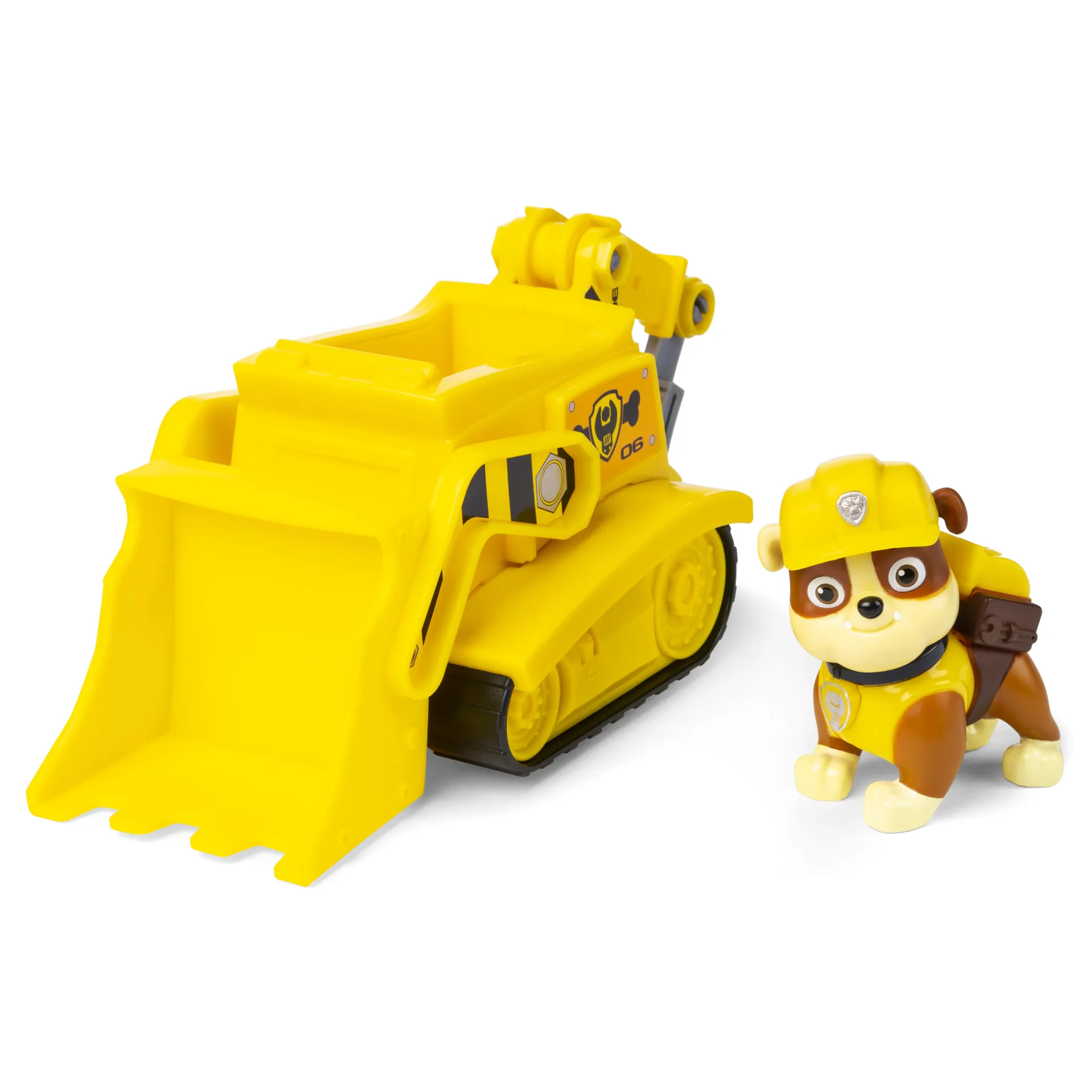 PAW Patrol , Baustellen-Fahrzeug mit Rubble-Figur (Sustainable Basic Vehicle/Basis Fahrzeug) – Bild 5