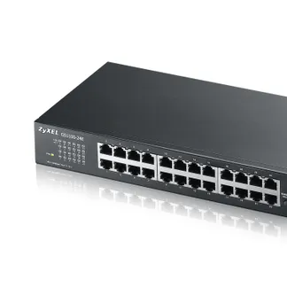 Zyxel Switch unmanaged Layer2 24 Port • 24x 1 GbE • 19″ • Lüfterlos • GS1100-24E V3 Zyxel Switch unmanaged Layer2 24 Port • 24x 1 GbE • 19″ • Lüfterlos • GS1100-24E V3