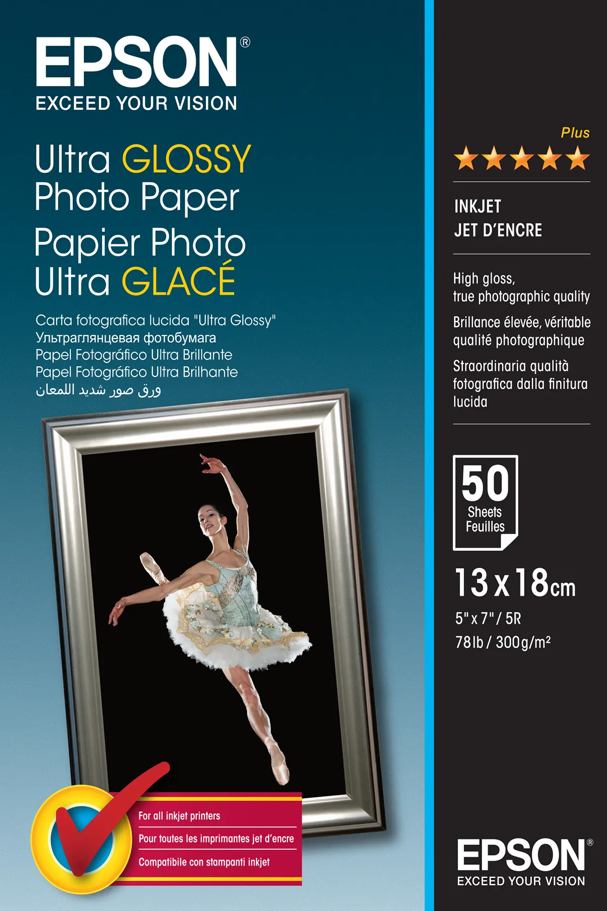 Epson Ultra Glossy Photo Paper – 13x18cm – 50 Blätter Epson Ultra Glossy Photo Paper – 13x18cm – 50 Blätter
