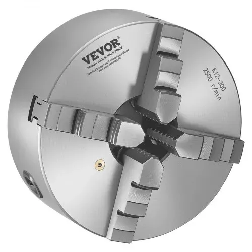VEVOR 4-Backen-Drehfutter, φ200 mm, selbstzentrierendes Spannfutter mit 38,1-mm-8-Gewindeträgerplatte, 4-200 mm Spannbereich mit T-Schlüsselschrauben, HT300-Material, für Holz-Metall-Drehmaschinen – Bild 9
