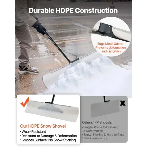 VEVOR Schneeschaufel, 915x1250mm Schneeräumer mit ergonomischem Griff, HDPE-Schaufelblatt, Schneeräumwerkzeug, tragbarer Schneeschieber zum Reinigen von Einfahrten, Treppen und Gehwegen – Bild 2