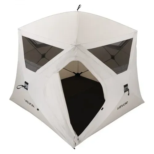 VEVOR Campingzelt 4-Personen, Pop-Up-Zelt mit Netzfenstern, Familienzelt Schneller Aufbau in 60 Sekunden, Tragbares Cabin Hub Zelt mit Tragetasche für Familien-Camping & Wandern, 229x229x212 cm – Bild 9