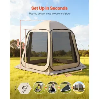 VEVOR Pop up Zelt, 3304,8×280,4 cm, Campingzelt für 4–8 Personen, Partyzelt inklusive Tragetasche, Seitenwänden aus Netz und Heringen, für Garten, Terrasse und Outdoor-Aktivitäten, Beige VEVOR Pop up Zelt, 3304,8×280,4 cm, Campingzelt für 4–8 Personen, Partyzelt inklusive Tragetasche, Seitenwänden aus Netz und Heringen, für Garten, Terrasse und Outdoor-Aktivitäten, Beige