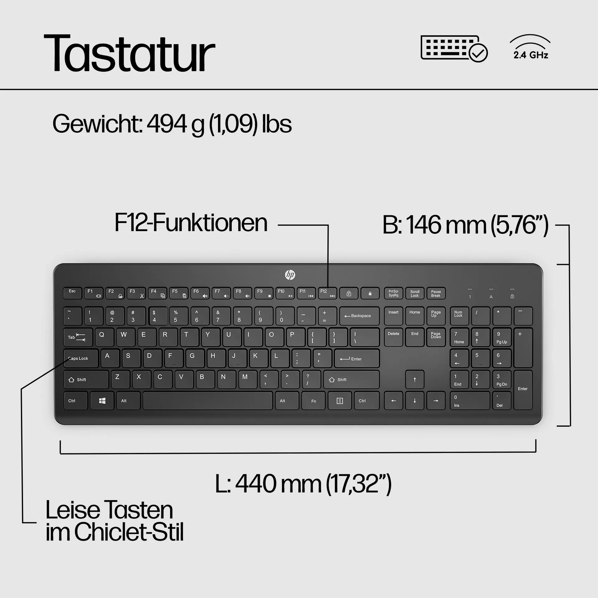 HP 230 Wireless-Tastatur – Bild 3
