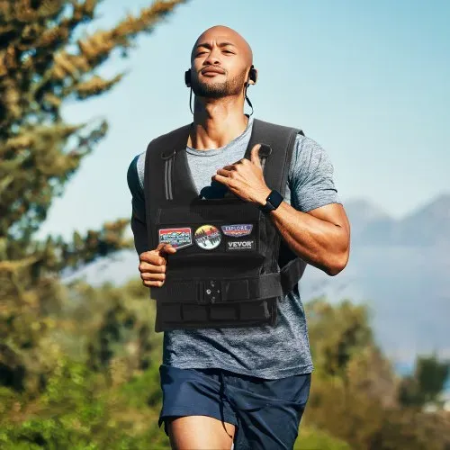 VEVOR Verstellbare Gewichtsweste 15,85 kg Gewichtsweste mit Eisengewichten & Schulterpolster & Reflektorstreifen, Körpergewichtswesten für Männer & Frauen, Trainingsgerät für Krafttraining – Bild 7