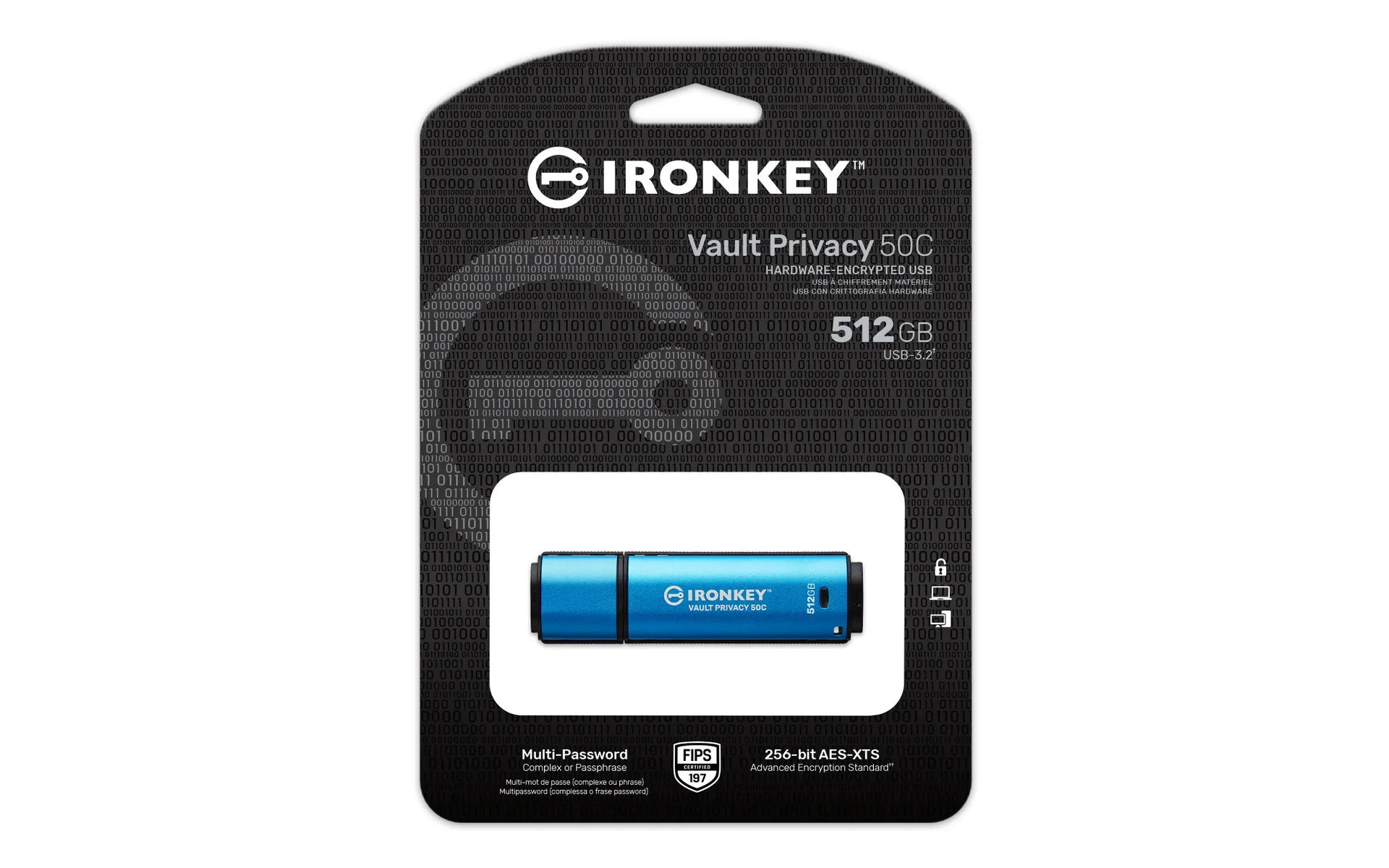 Kingston Technology IronKey 512GB USB-C Vault Privacy 50C AES-256 verschlüsselter, FIPS 197 – Bild 3