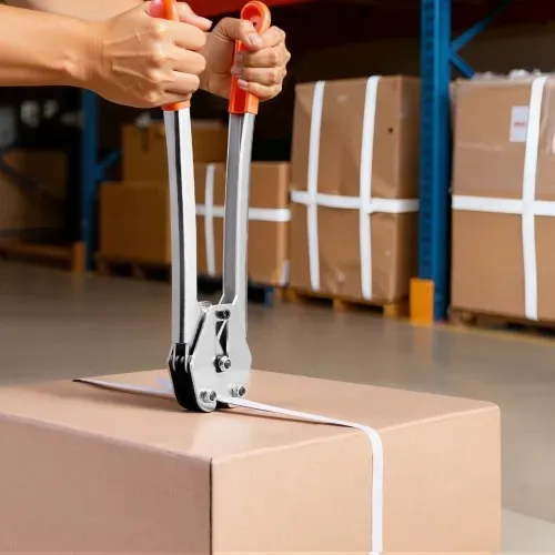VEVOR 4 tlg. Umreifungsset mit Umreifungsband, Manuelle Umreifungsgerät mit 100 m PET Band, 100 Metallklammern & Schneider, Ideale Werkstattausstattung für industrielle Verpackung, Transport & Lager – Bild 7