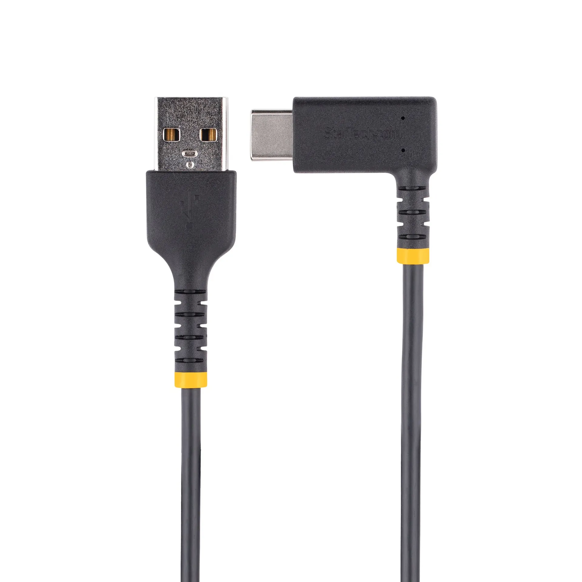 StarTech.com 30cm USB-A zu USB-C-Schnellladekabel, Laden und Synchronisieren, 3A, USB 2.0, TPE-Mantel mit Aramidfaser - Robustes Rechtwinkliges USB Ladekabel – Bild 3