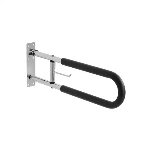 VEVOR Aufstehhilfe Toilette, 76,5 cm Wandstützgriff, Handikap Haltegriff für Senioren, hochklappbare Toiletten-Haltegriffe mit Anti-Rutsch-Griff, 136 kg Tragkraft, Sicherheitshandlauf mit Papierhalter – Bild 8