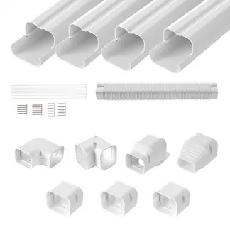 VEVOR Mini-Split-Line-Set-Abdeckung 76,2 mm B 4830 mm L, dekorative PVC-Rohrleitungsabdeckung für Klimaanlage mit 4 geraden Kanälen und vollständigen Komponenten, überstreichbar für Wärmepumpen, weiß VEVOR Mini-Split-Line-Set-Abdeckung 76,2 mm B 4830 mm L, dekorative PVC-Rohrleitungsabdeckung für Klimaanlage mit 4 geraden Kanälen und vollständigen Komponenten, überstreichbar für Wärmepumpen, weiß