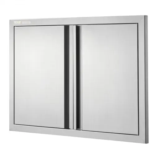 VEVOR Grill-Zugangstür, 710 x 482 mm, Doppelte Außenküchentür, Flächenbündig Montierte Edelstahltür, Vertikale Wandtür mit Versenkbaren Griffen, für Grillinsel, Grillstation, Außenschrank – Bild 9