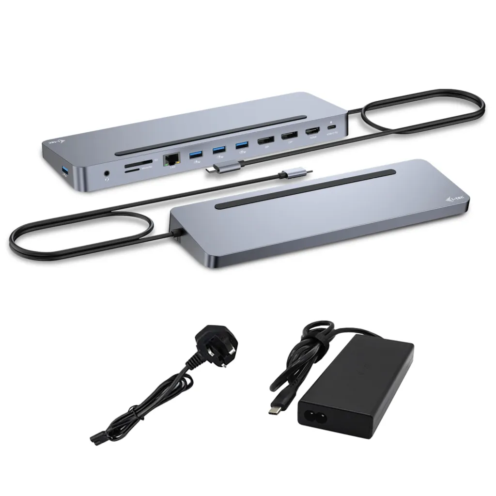 i-tec USB-C Metal Ergonomic 3x 4K Display Docking Station with Power Delivery 100 W + Universal Charger 100 W i-tec USB-C Metal Ergonomic 3x 4K Display Docking Station with Power Delivery 100 W + Universal Charger 100 W