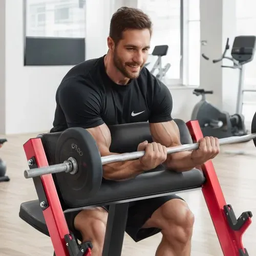 VEVOR Preacher Curl Bank Krafttrainingsbänke (Max. Belastung 300 kg), Fitnessgerät für das Heim-Fitnessstudio, isolierte Langhantelsstation Bizepsstation mit sitzendem Arm, verstellbare Hantelbank – Bild 7